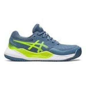 asics 1044a068 gel resolution 9 gs c 400 steel blue hazard green