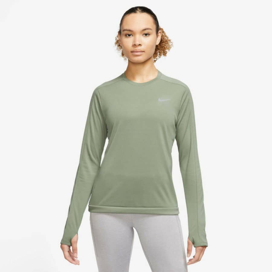 nike dq6379 df crew neck shirt lm 386 oil green reflective silv