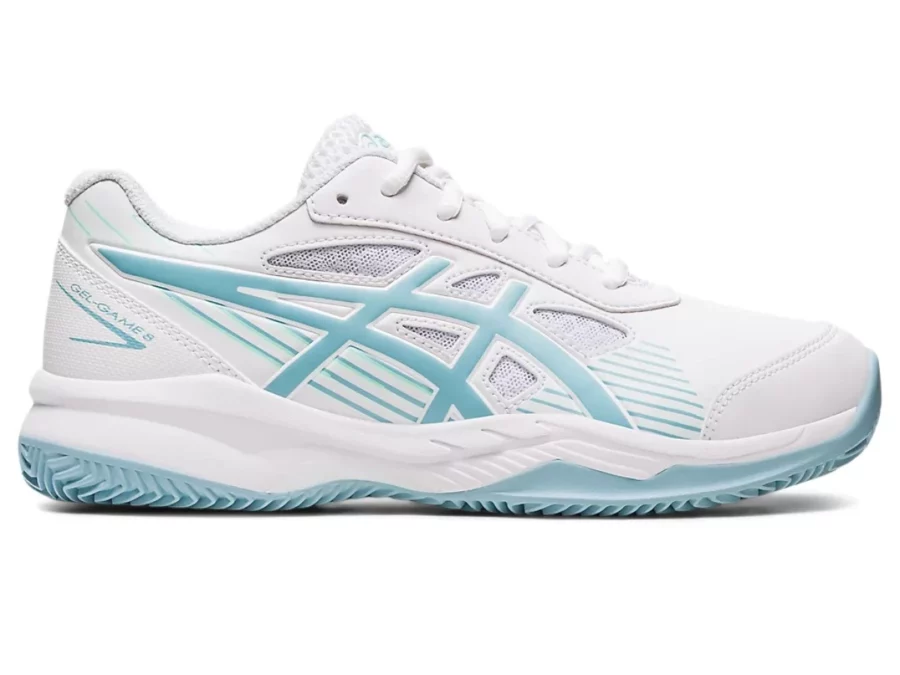 asics 1044a024 gel game 8 clay oc gs 106 white smoke blue