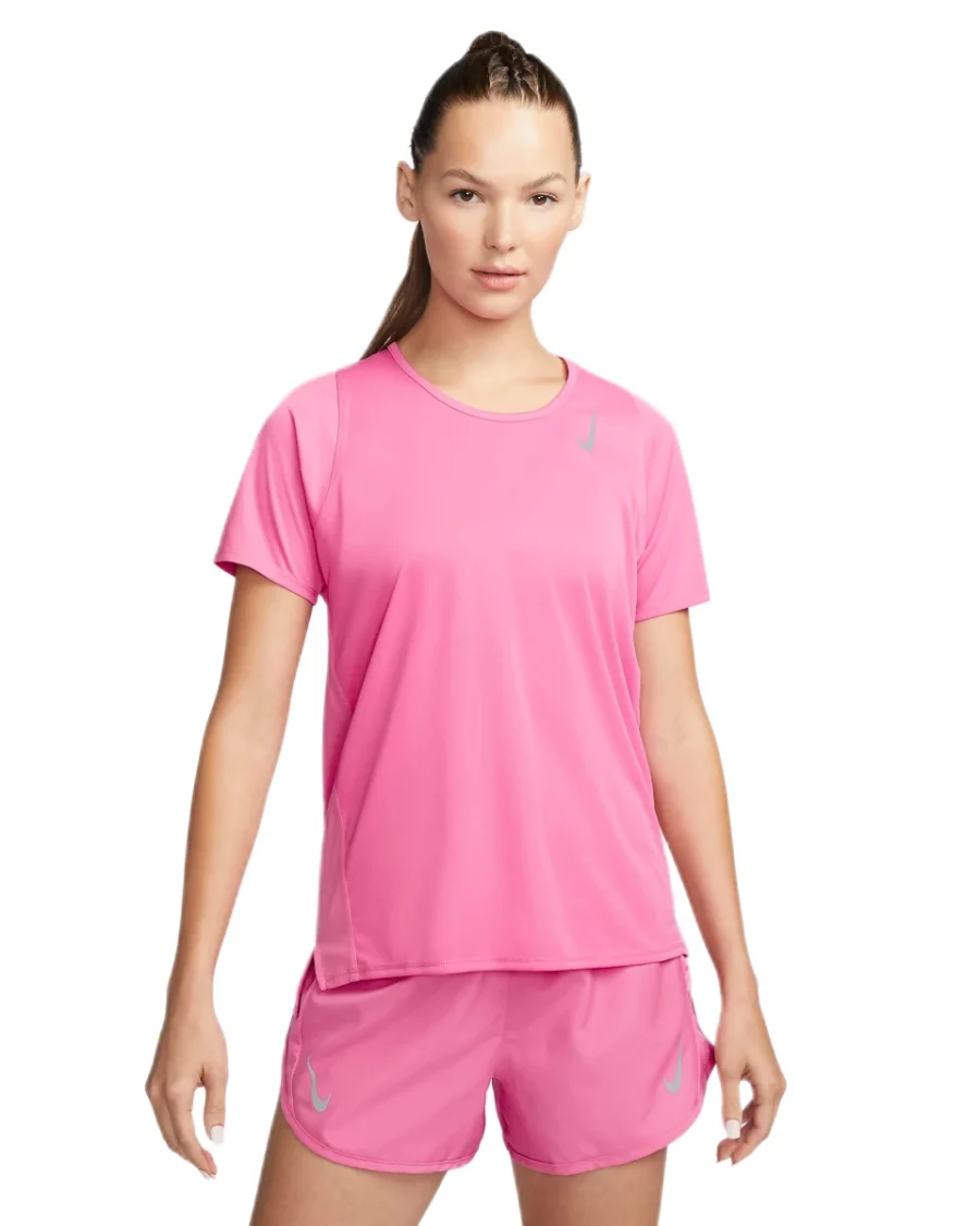 nike dd5927 dri fit race womens sh 684 pinksicle reflective silver