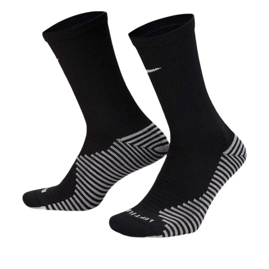 nike dh6620 strike soccer crew sock 010 black white