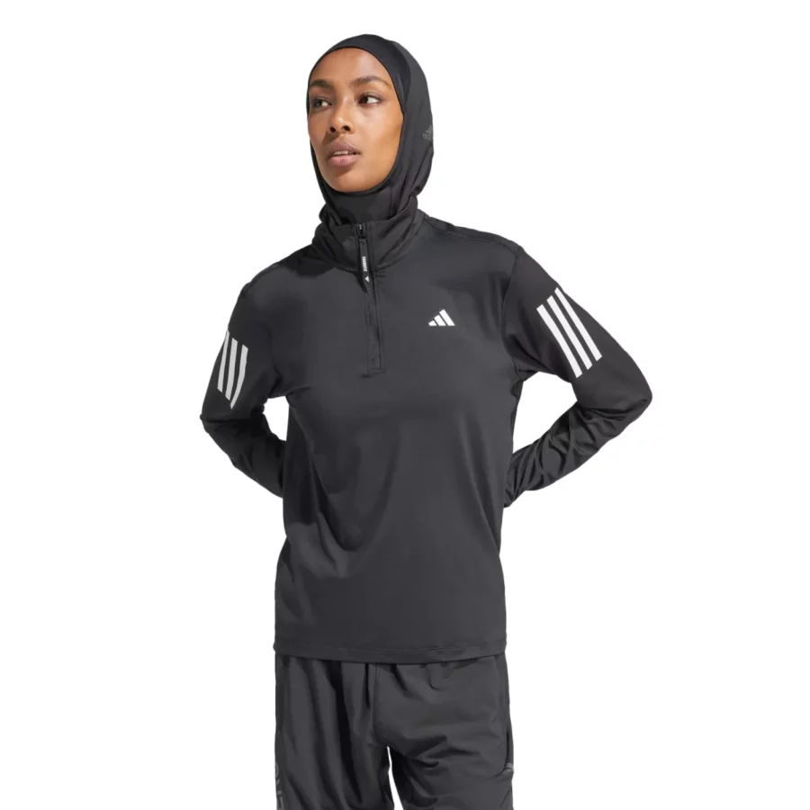 ADIDAS IK7440 SHIRT LS ZIP-BLACK