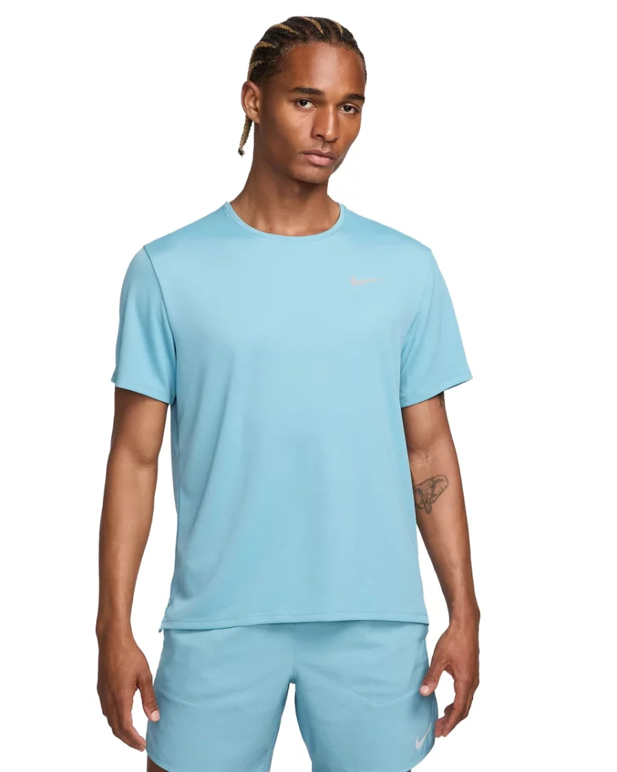 NIKE DV9315 Miler Men"s Dri-FIT UV-464 DENIM TURQ/REFLECTIVE SILV