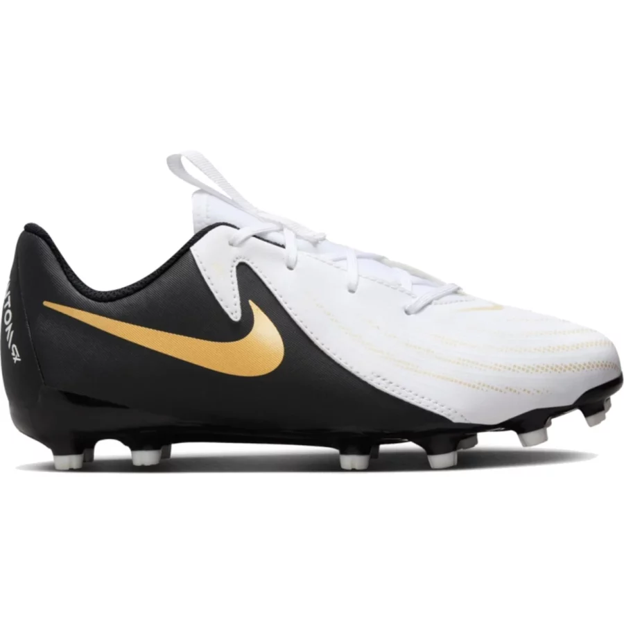 NIKE FD6722 JR PHANTOM GX II ACADEM-100 WHITE/BLACK-MTLC GOLD COIN