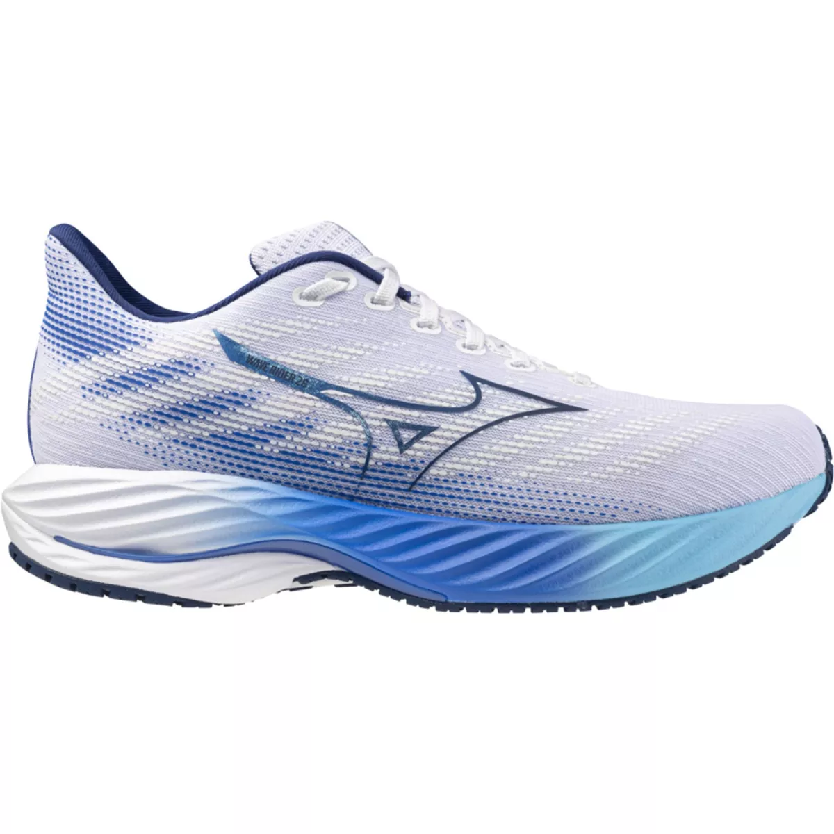 MIZUNO J1GC2403 Wave Rider 28 M-01 White/Estate Blue/Mugen Blue