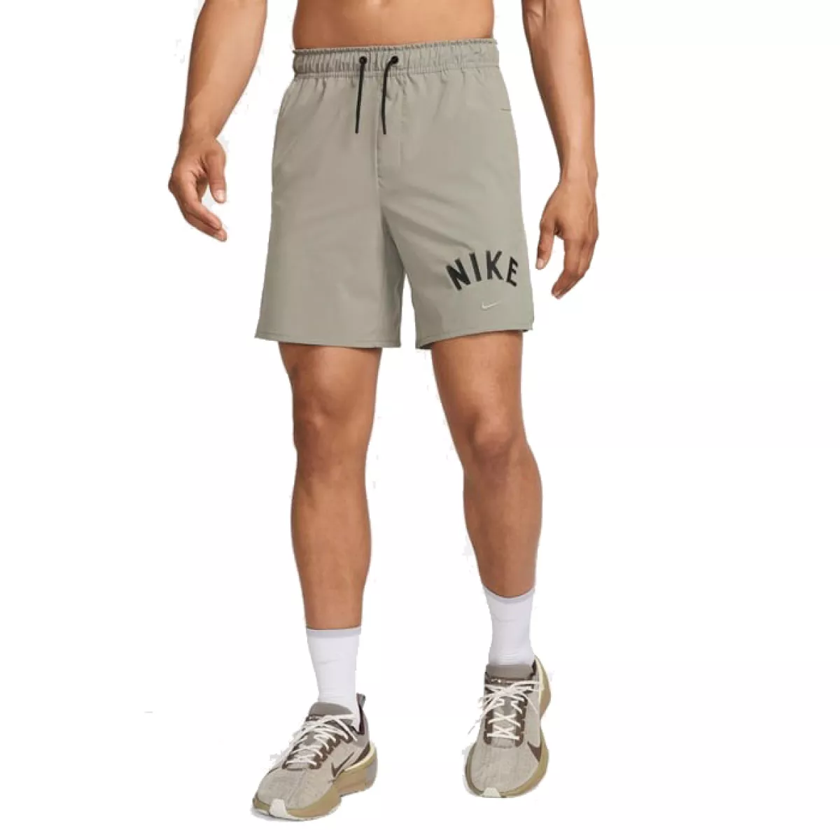 NIKE FV9894 SWOOSH SHORT 7"-053 DARK STUCCO/BLACK/BLACK