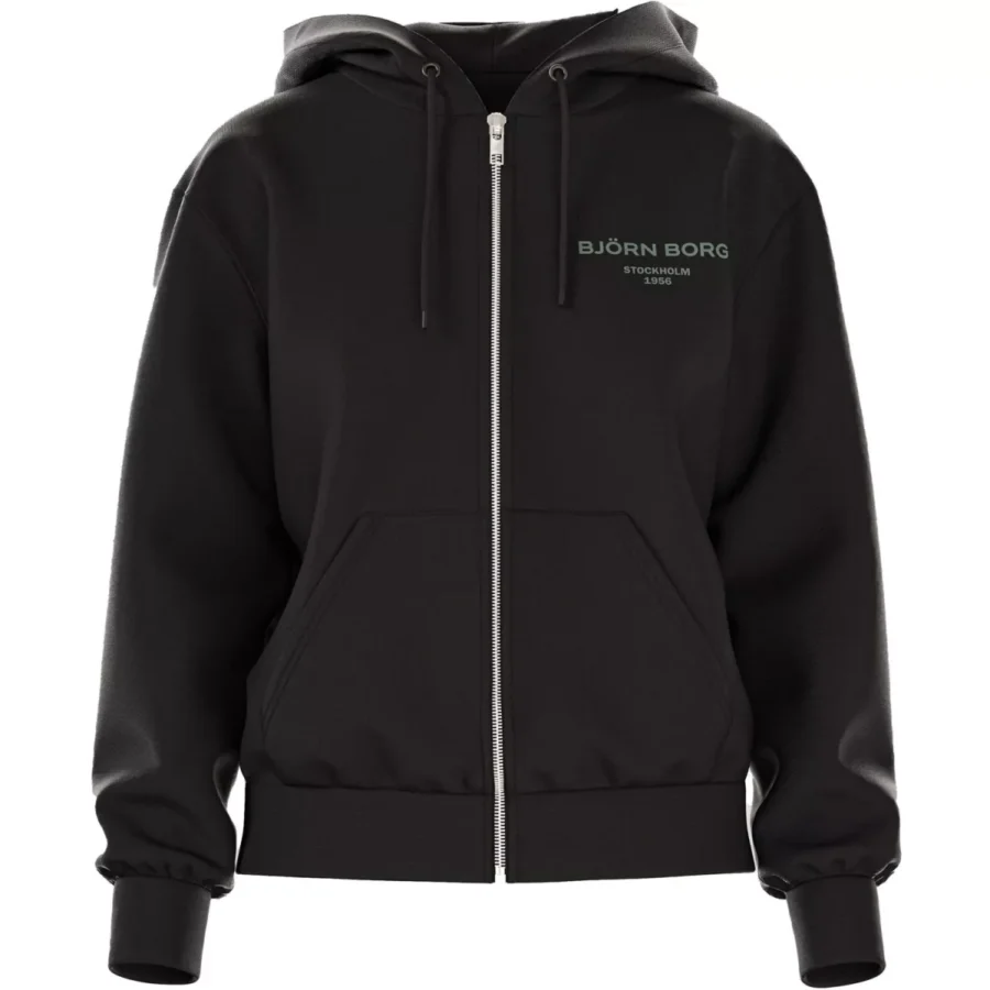 BJORN BORG 10005341 BORG ESS 1 ZIP HOOD-BK001 BLACK BEAUTY