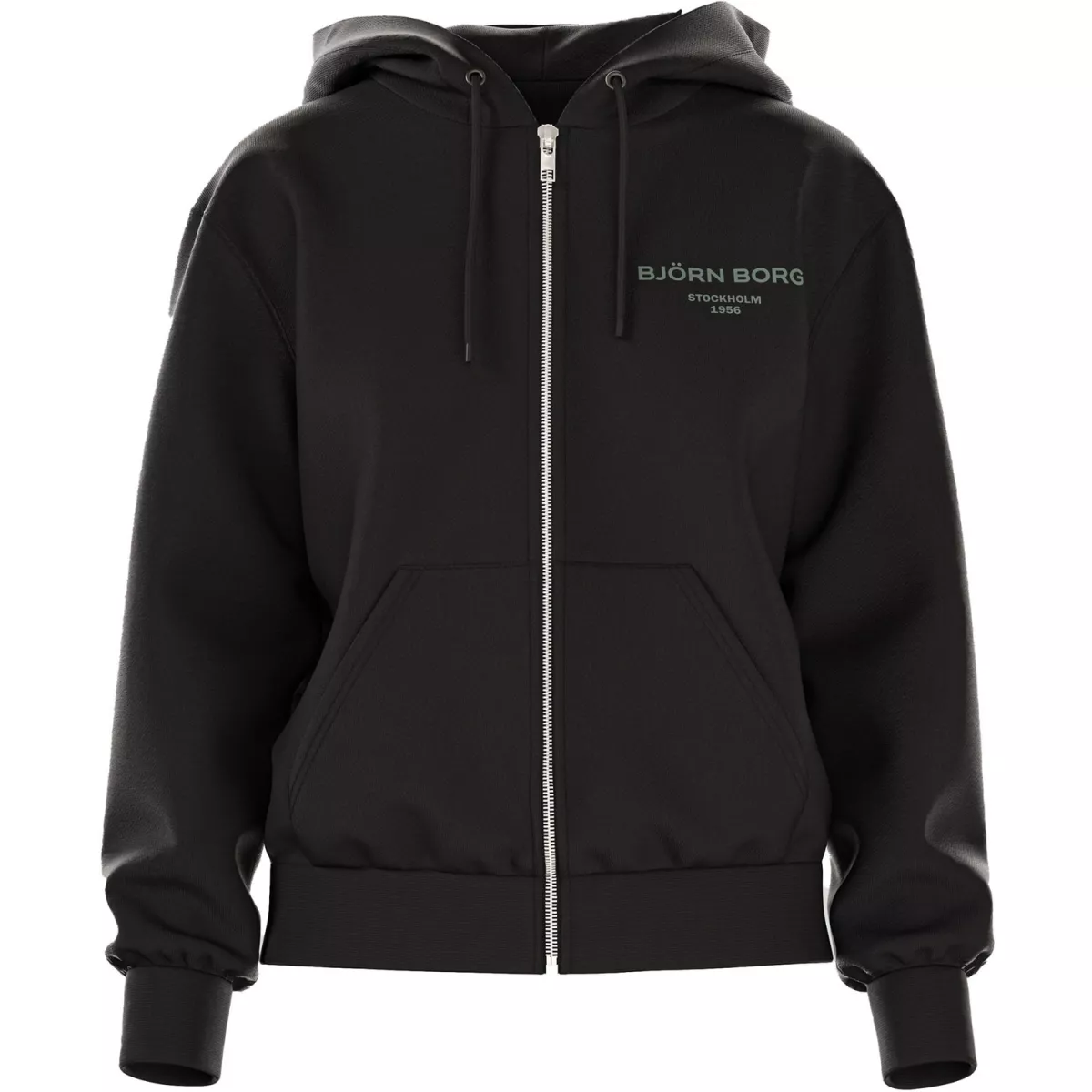 BJORN BORG 10005341 BORG ESS 1 ZIP HOOD-BK001 BLACK BEAUTY