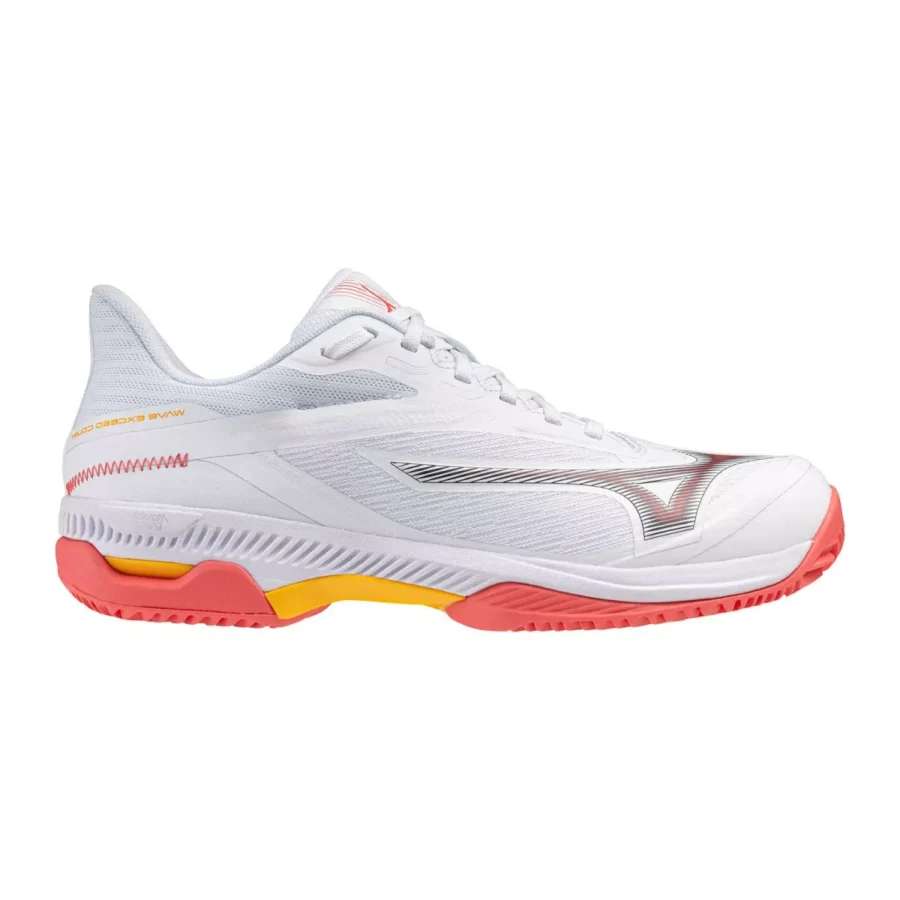 MIZUNO 61GC2521 Wave Exceed Court CC-74 White/Calypso Coral/Citrus