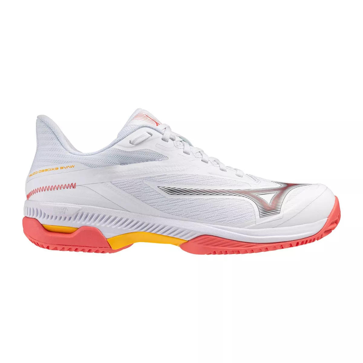 MIZUNO 61GC2521 Wave Exceed Court CC-74 White/Calypso Coral/Citrus