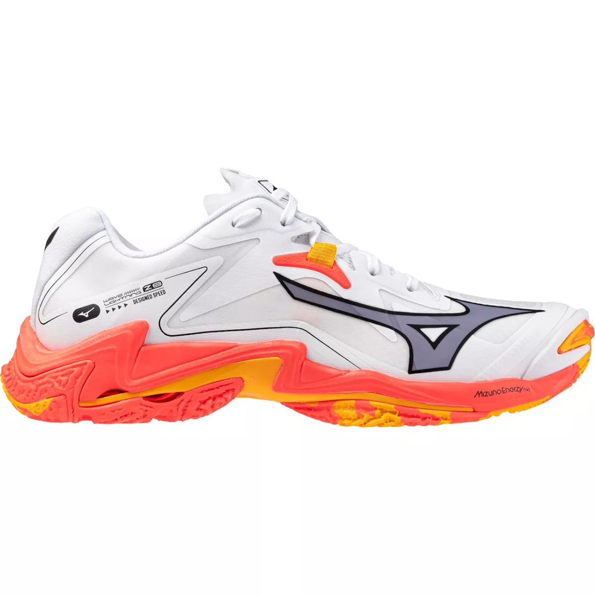 MIZUNO V1GA2400 Wave Lightning Z8-98 White/Fiery Coral 2/Citrus