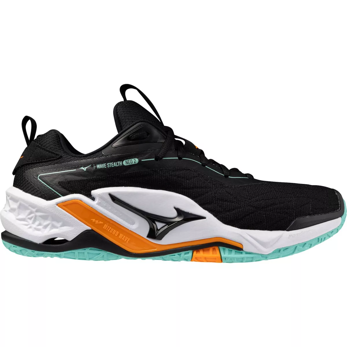 MIZUNO X1GA2400 WAVE STEALTH NEO 2-12 Black/Tangelo/Ice Green