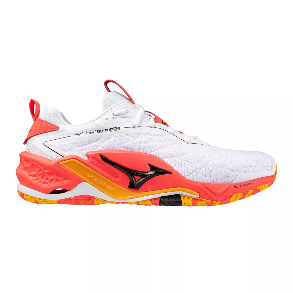 MIZUNO X1GA2400 Wave Stealth NEO-98 White/Fiery Coral 2/Citrus