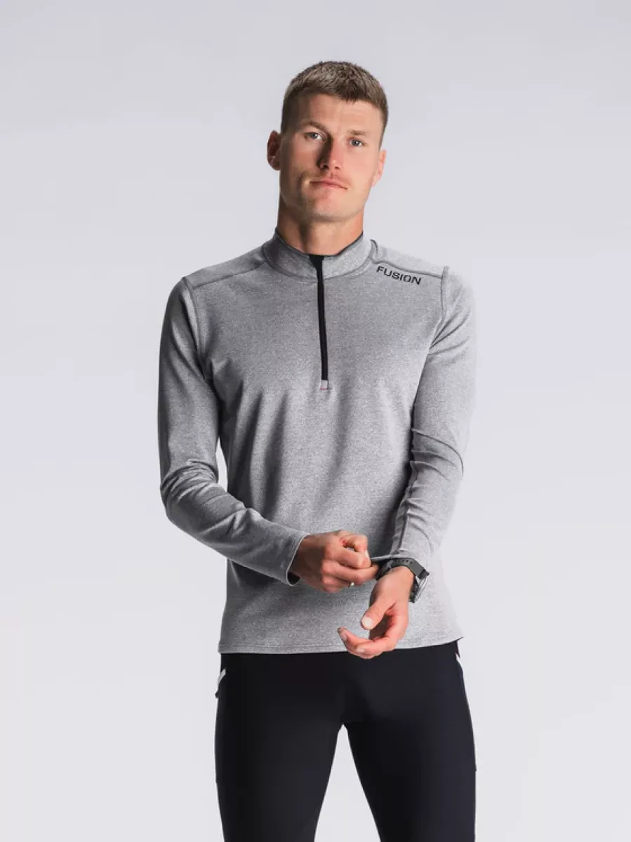FUSION 0166 Mens C3 Zip Neck-GREY