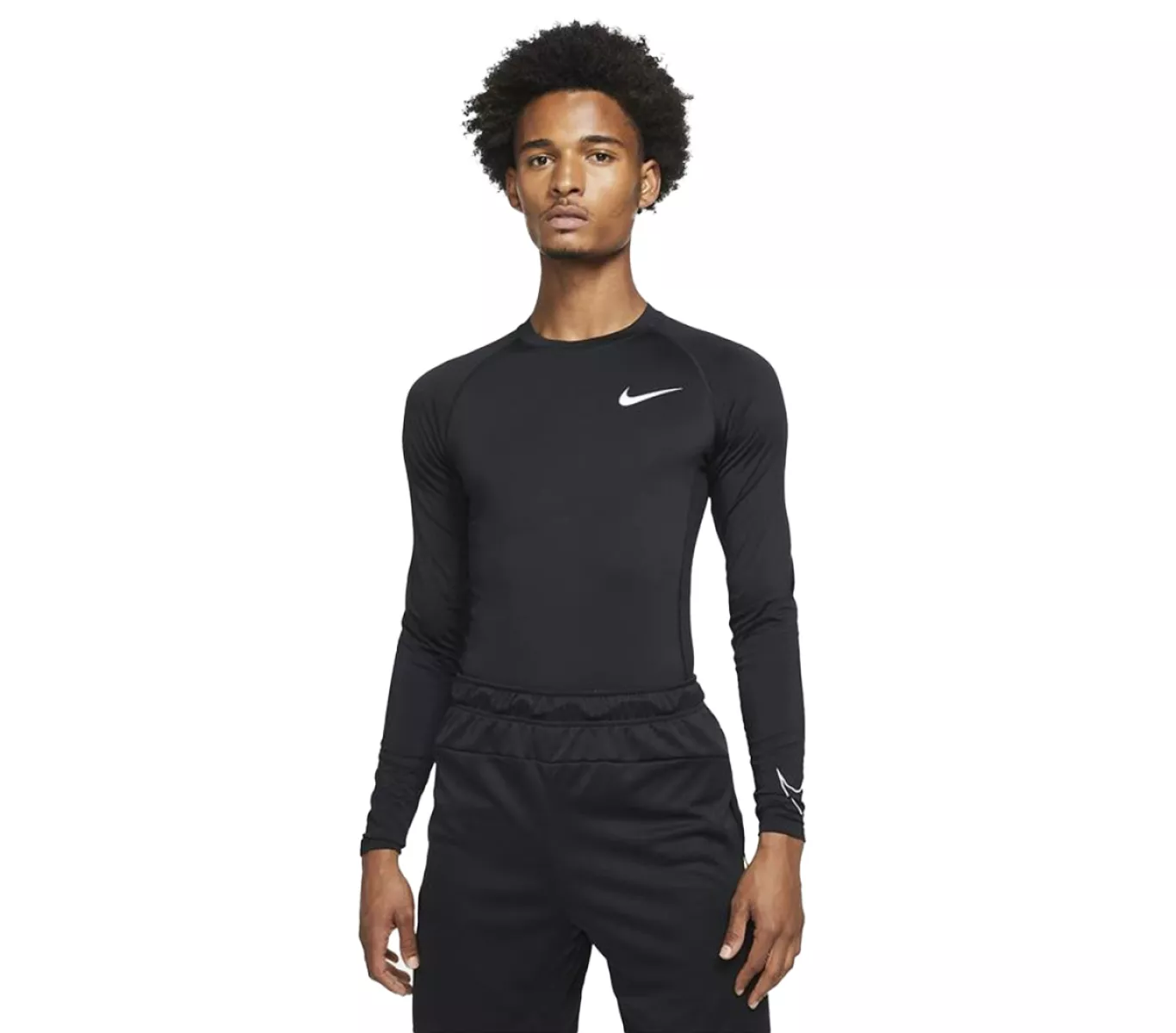 NIKE DD1990 Pro DF Tight Shirt LS-010 BLACK/WHITE