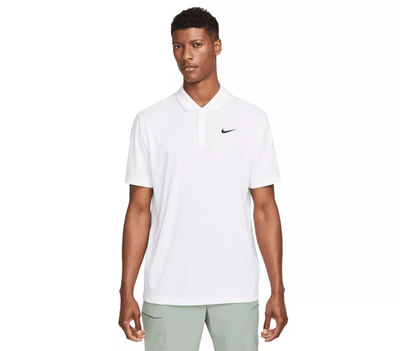 NIKE DH0857 Court DF Shirt-100 WHITE/BLACK
