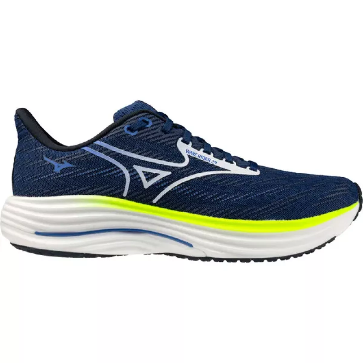 MIZUNO J1GC2503 Wave Rider 29-52 Estate Blue/White/Lightning Yellow