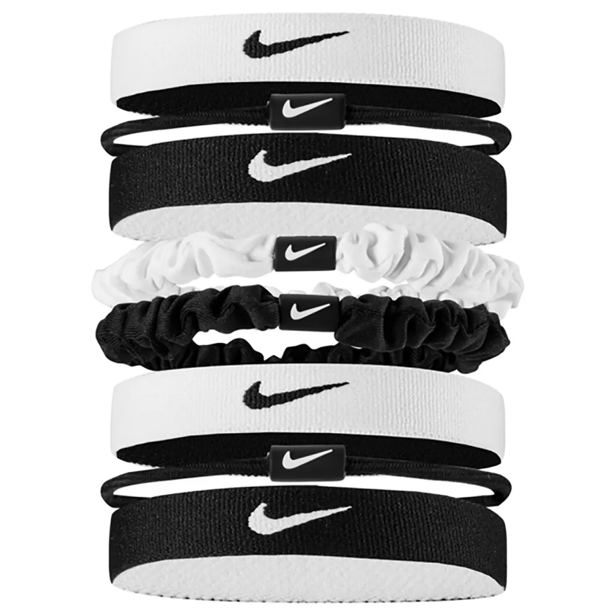 NIKE N1011934 FLEX CLASS HAIR TIE-127 BLACK/WHITE