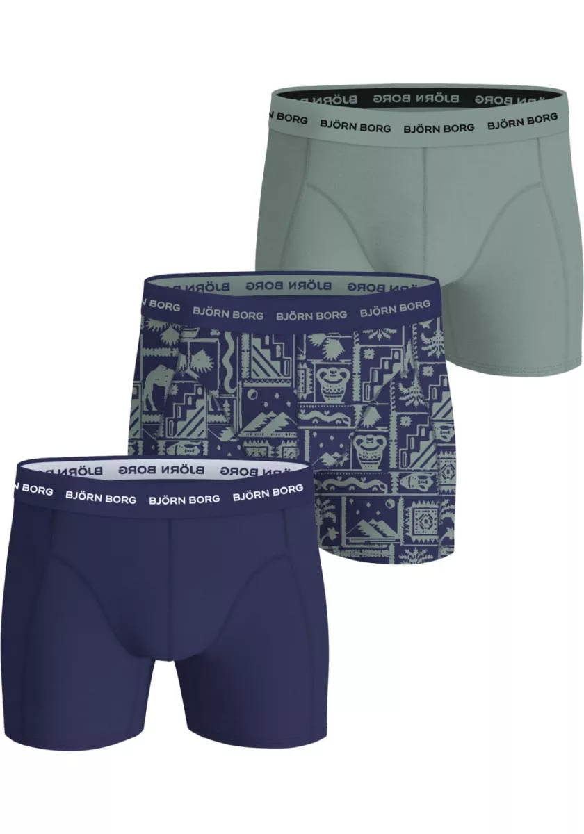 BJORN BORG 10005526 Cot. Stretch Boxer 3P-MP002 Print Marine