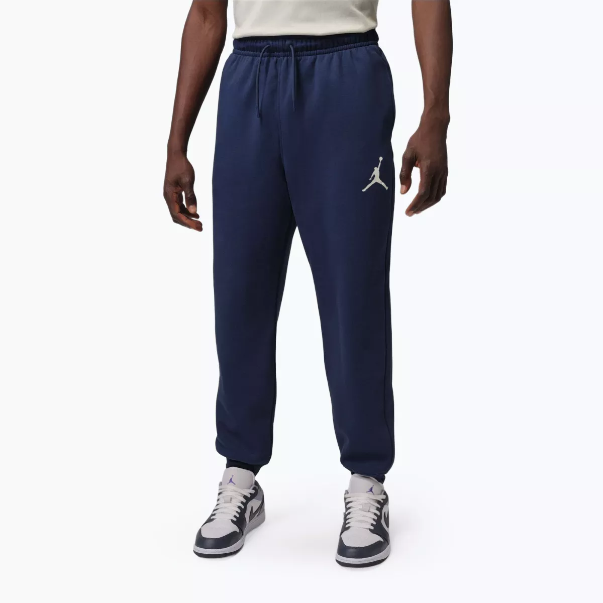 NIKE IR0331 M J JUMPMAN FLC PANT-410 MIDNIGHT NAVY/WHITE