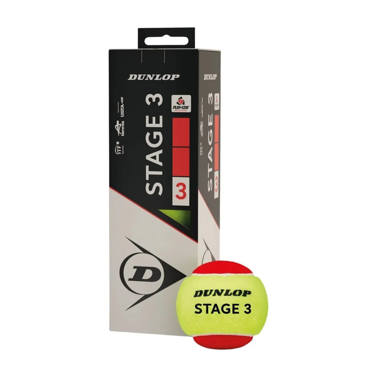 DUNLOP 601647 STAGE 3 RED 3BOX-YLRD YELLOW/RED