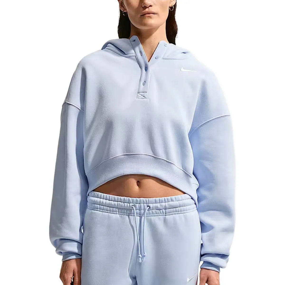 NIKE IF0258 NSW Phoenix Hoodie-407 HYDROGEN BLUE/SAIL