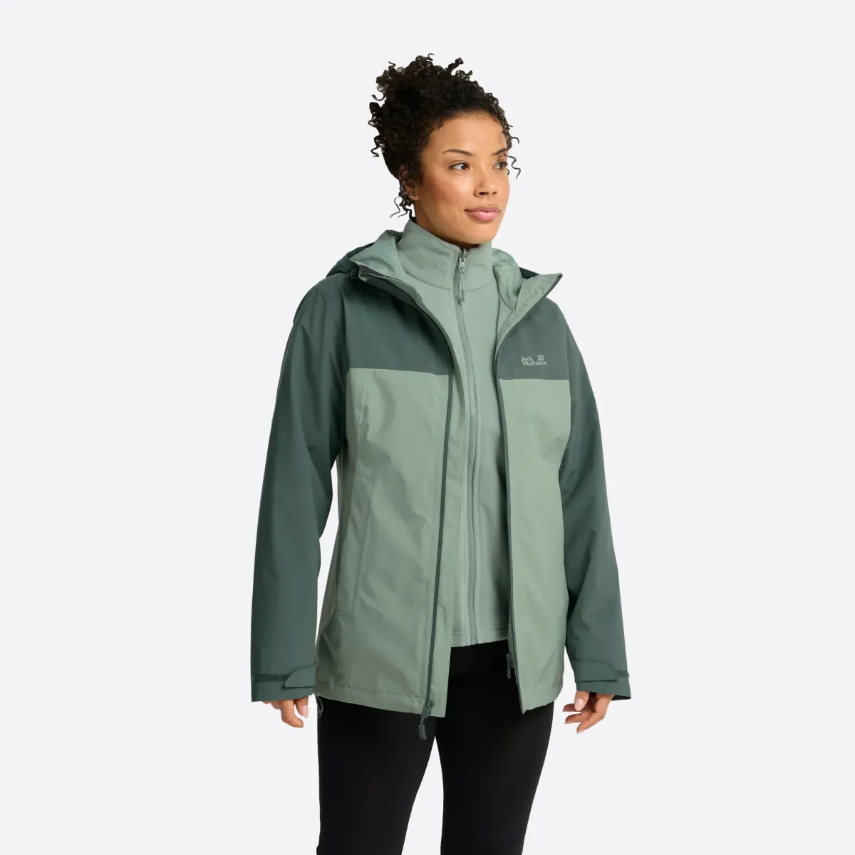 JACK WOLFSKIN A66361 Moonrise 2 3in1 Jack-E0272 Green Zinnia